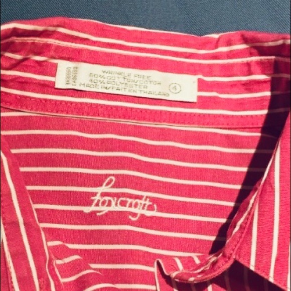 FOXCROFT Nordstrom Top Red & White Striped - Picture 5 of 7